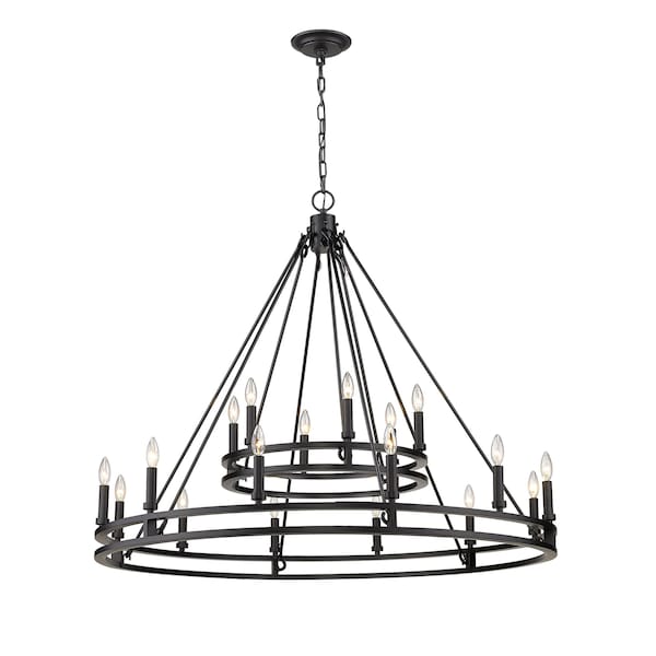 Z-Lite Dennison 18 Light Chandelier, Matte Black 4005-18MB - main